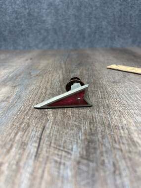 Vintage 70s Pontiac Arrowhead Emblem Red Chrome Badge Classic Car OEM #476649